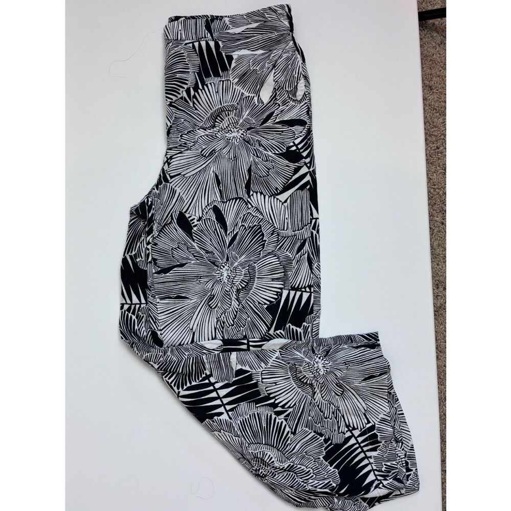 Chico's Tropical Print Wide Leg Ankle Pants w/Pockets